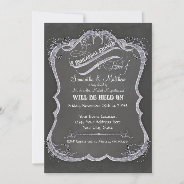 Invitation Mariage rustique de remous typographique de (Devant)