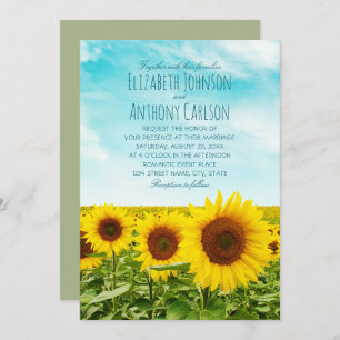 Invitation Mariage rustique de tournesol d'automne