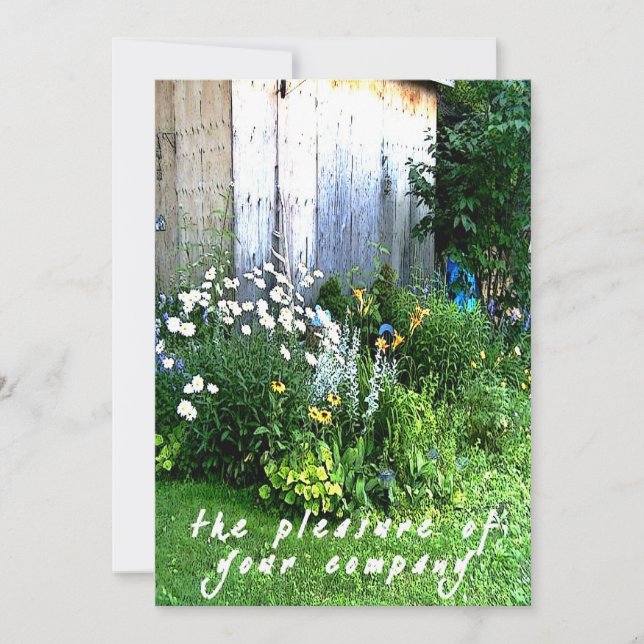 Invitation Mariage rustique décontracté de jardin de jardin (Devant)