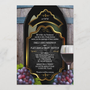 Invitation Mariage rustique d'établissement vinicole de