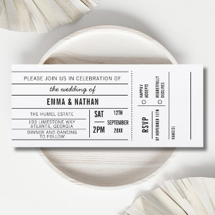 Invitation Mariage rustique do-it-yourself Movie Ticket Parti