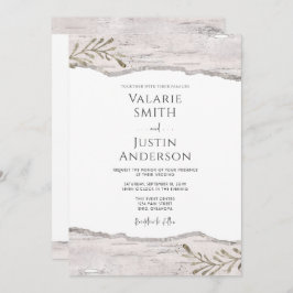 Invitation Mariage Rustique en bois de bouleau tout en un