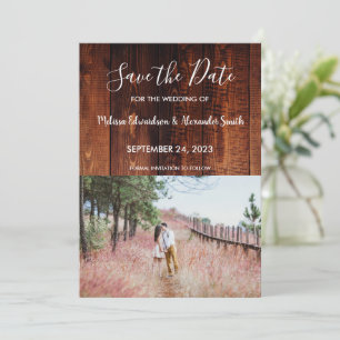 Invitation Mariage rustique en bois de grange de pays Enregis
