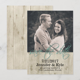 Invitation Mariage rustique en bois Enregistrer la date Faire