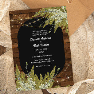 Invitation Mariage rustique en bois et verdure