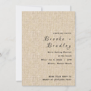 Invitation Mariage Rustique en Toile de Jute