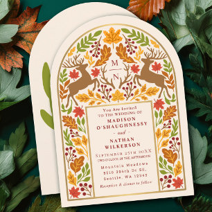 Invitation Mariage Rustique Enchanté sous une Arche de Cerfs