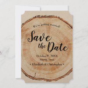 Invitation Mariage rustique Enregistrer la photo de la date W
