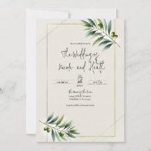 Mariage Rustique Feuille d'Olive Verte Os Blanc & 