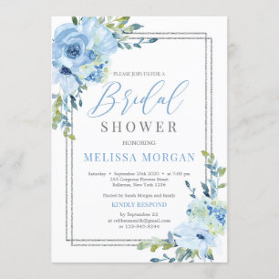 Invitation Mariage rustique géométrique et floral argenté et 