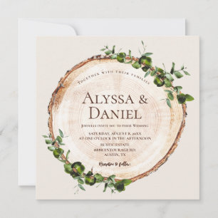 Invitation Mariage rustique Grain vert Foliage sur mesure