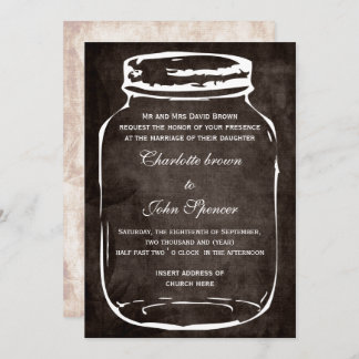 Invitation mariage rustique mason jar