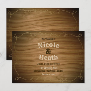 Invitation Mariage rustique moderne de style western dans une