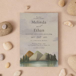 Invitation Mariage Rustique Mountain & Lake Evergreen