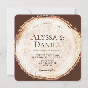 Invitation Mariage Rustique personnalisé de grain coupé en bo