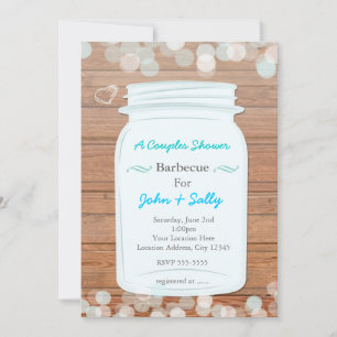 Invitation Mariage Rustique Pot Mason Fête de Fiançailles Cou