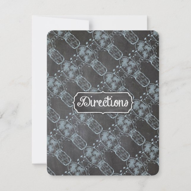 Invitation Mariage Rustique Sérénité Bleu Pot Mason Tableau M (Devant)