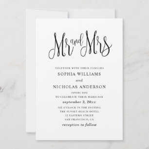 Invitation Mariage rustique simple. Kraft de campagne. Monsie