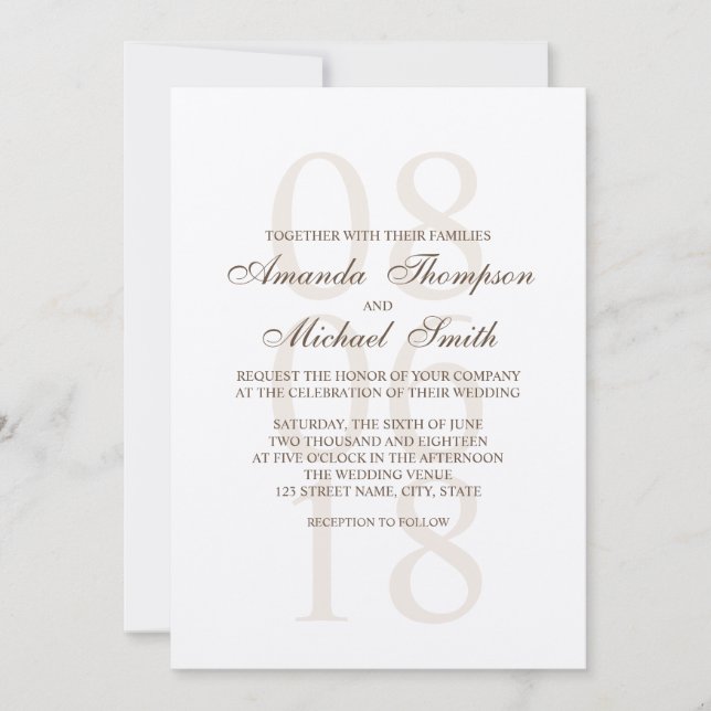 Invitation Mariage rustique vintage (Devant)