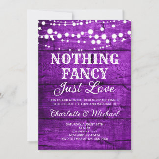Invitation Mariage Rustique Violet Rien de Fantaisiste Juste