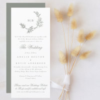 Mariage Sage Green Classic Wreath Monogramme RSVP