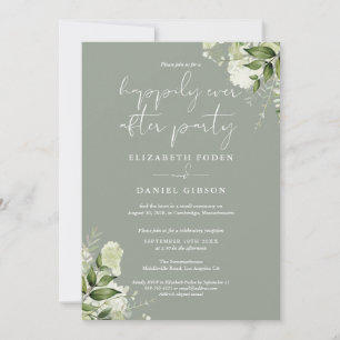 Invitation Mariage Sage Greenery Floral Happily Ever After