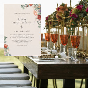 Invitation Mariage Sauge & Terracotta Sans Parents