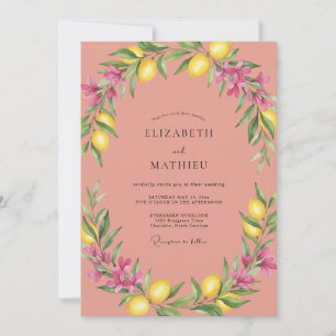 Invitation Mariage Saumon Citron Eucalyptus