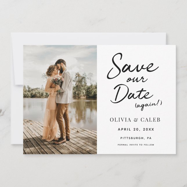 Invitation Mariage Sauvegarder notre date (Devant)