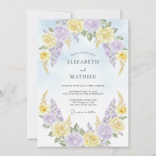 Invitation Mariage serein de printemps jaune pâle