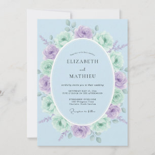 Invitation Mariage serein de printemps vert menthe