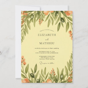 Invitation Mariage Sérène Méditerranéen Jaune