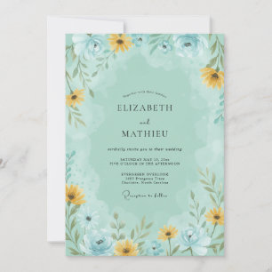 Invitation Mariage Sérénité de Prairie Vert Menthe