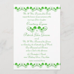 Invitation Mariage Shamrock irlandais