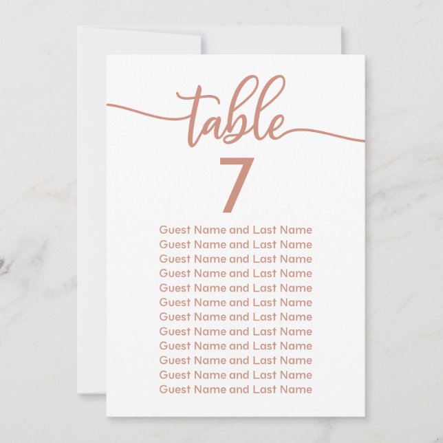 Invitation Mariage Siège Rose Gold Calligraphie (Devant)