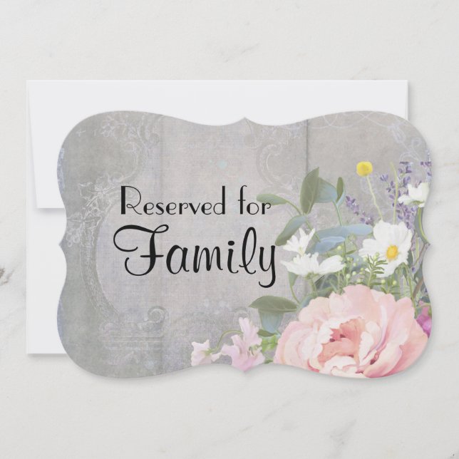 Invitation Mariage Signé Réservé Famille Rustique Floral Élég (Devant)