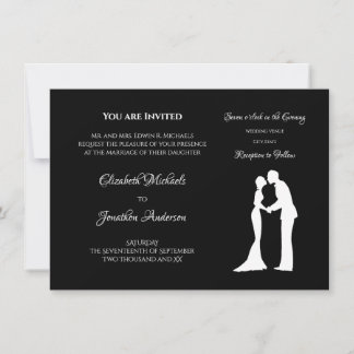 Invitation Mariage Silhouette Noir et Blanc