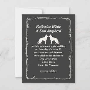 Invitation Mariage Silhouettes de Berger Blanc Allemand