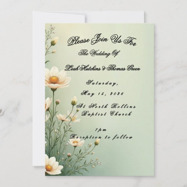 Invitation Mariage simple  (Devant)