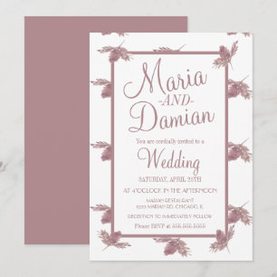 Invitation Mariage Simple à l'aquarelle avec Feuilles d'Autom
