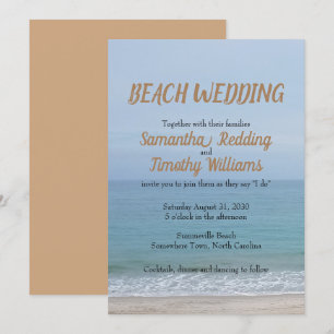 Invitation Mariage simple à Serene Ocean Beach