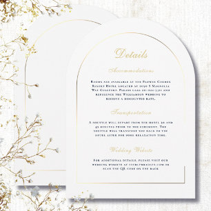 Invitation Mariage Simple Arche Or Navy Blanc Détails