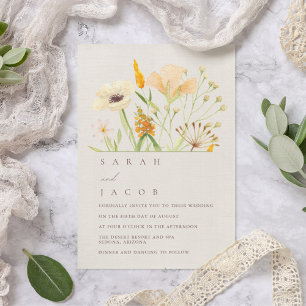 Invitation Mariage Simple au Jardin Botanique de Fleurs Sauva