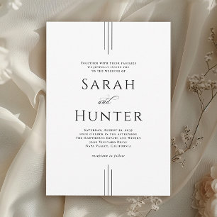 Invitation Mariage Simple Classique Élégant Typographie