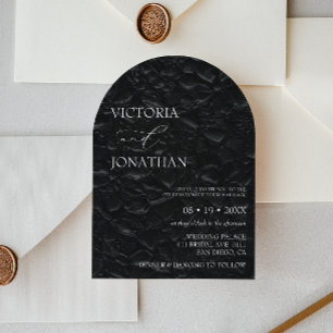 Invitation Mariage simple classique minimal noir élégant