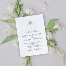 Mariage simple de monogramme floral noir et blanc