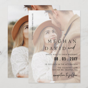 Invitation Mariage simple de superposition photo complète