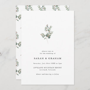 Invitation Mariage simple d'eucalyptus moderne