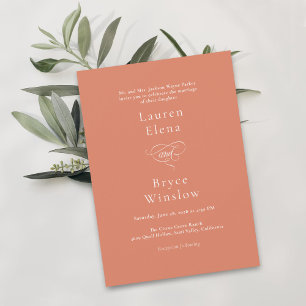 Invitation Mariage simple en gras orange gris