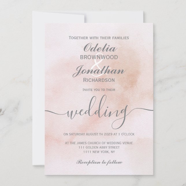 Invitation Mariage simple esthétique simple (Devant)